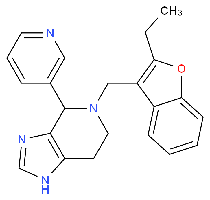 5-[(2-ethyl-1-benzofuran-3-yl)methyl]-4-pyridin-3-yl-4,5,6,7-tetrahydro-1H-imidazo[4,5-c]pyridine_分子结构_CAS_)