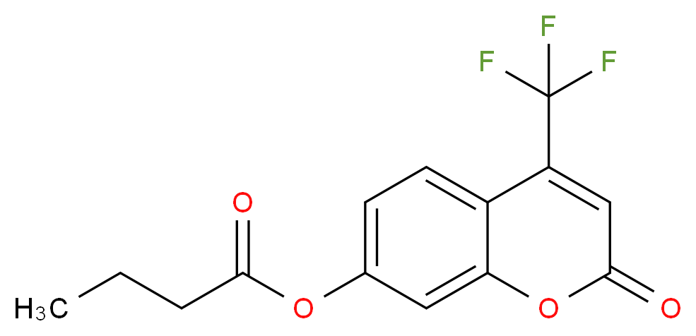 2-oxo-4-(trifluoromethyl)-2H-chromen-7-yl butanoate_分子结构_CAS_141573-64-0