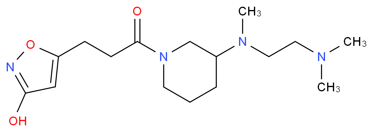 5-(3-{3-[[2-(dimethylamino)ethyl](methyl)amino]-1-piperidinyl}-3-oxopropyl)-3-isoxazolol_分子结构_CAS_)