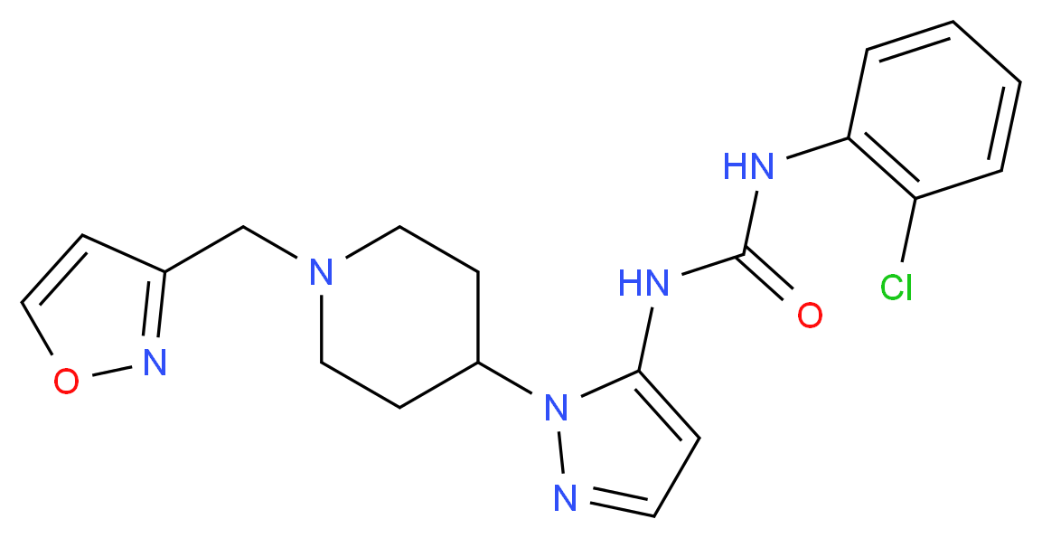 N-(2-chlorophenyl)-N'-{1-[1-(3-isoxazolylmethyl)-4-piperidinyl]-1H-pyrazol-5-yl}urea_分子结构_CAS_)