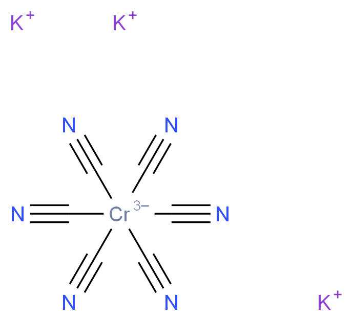 tripotassium hexacyanochromiumtriuide_分子结构_CAS_13601-11-1