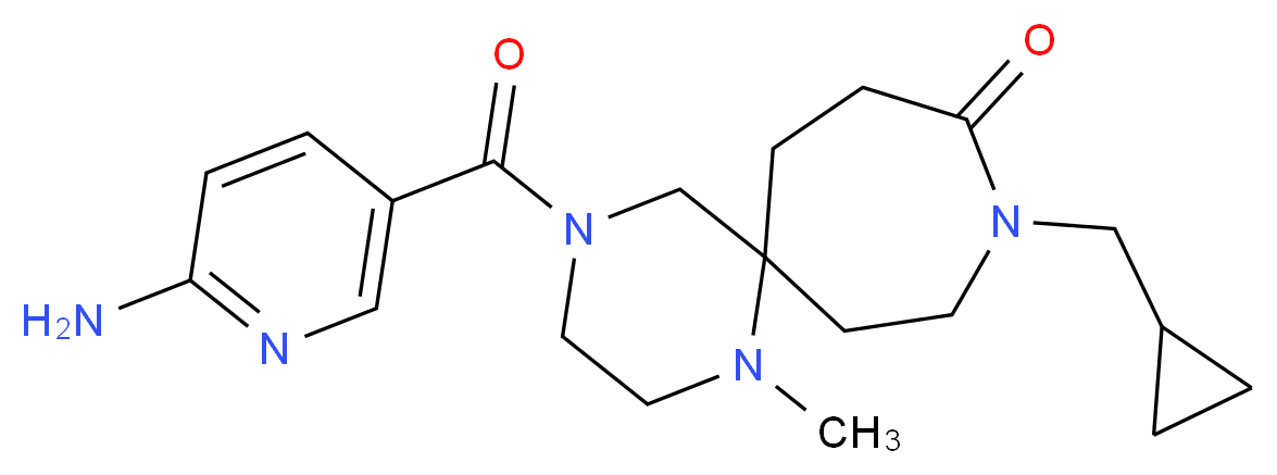4-[(6-aminopyridin-3-yl)carbonyl]-9-(cyclopropylmethyl)-1-methyl-1,4,9-triazaspiro[5.6]dodecan-10-one_分子结构_CAS_)