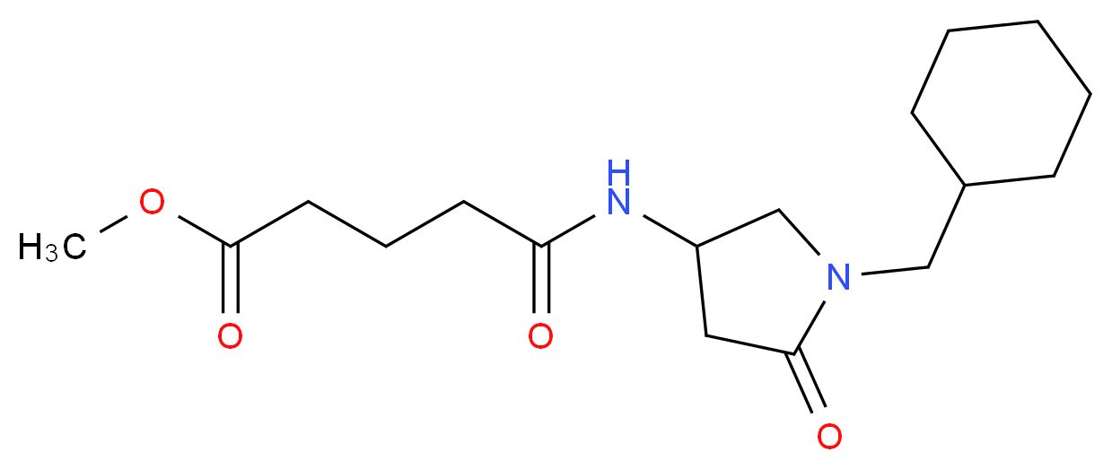 methyl 5-{[1-(cyclohexylmethyl)-5-oxo-3-pyrrolidinyl]amino}-5-oxopentanoate_分子结构_CAS_)