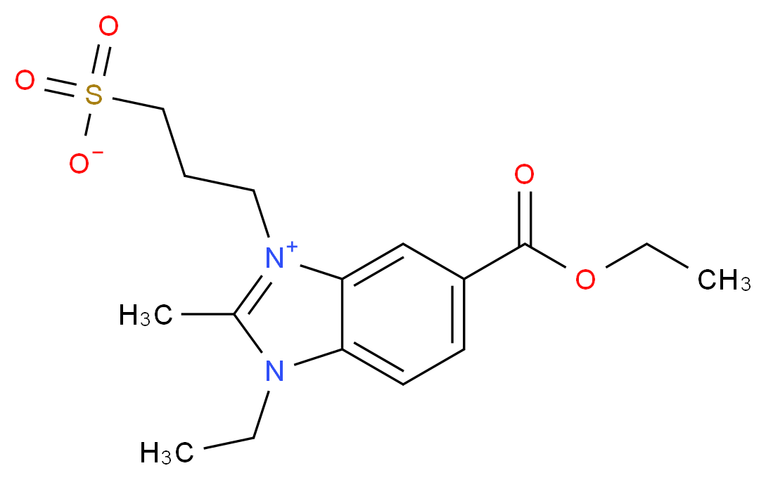 3-[6-(ethoxycarbonyl)-3-ethyl-2-methyl-3H-benzimidazol-1-ium-1-yl]propane-1-sulfonate_分子结构_CAS_32634-39-2)