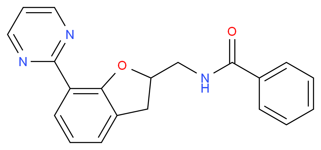 N-{[7-(2-pyrimidinyl)-2,3-dihydro-1-benzofuran-2-yl]methyl}benzamide_分子结构_CAS_)
