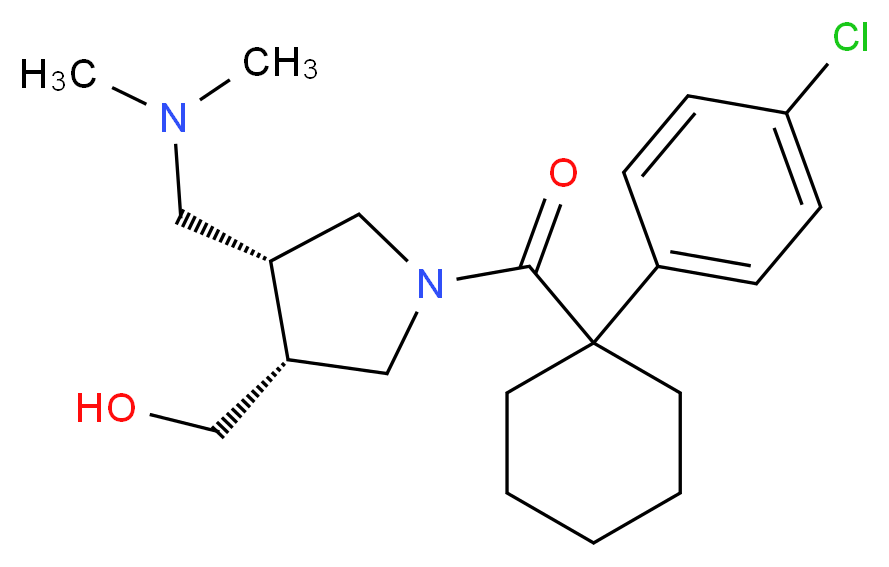 {(3R*,4R*)-1-{[1-(4-chlorophenyl)cyclohexyl]carbonyl}-4-[(dimethylamino)methyl]pyrrolidin-3-yl}methanol_分子结构_CAS_)