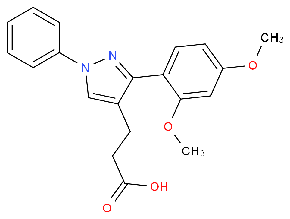 3-[3-(2,4-Dimethoxyphenyl)-1-phenyl-1H-pyrazol-4-yl]propanoic acid_分子结构_CAS_)