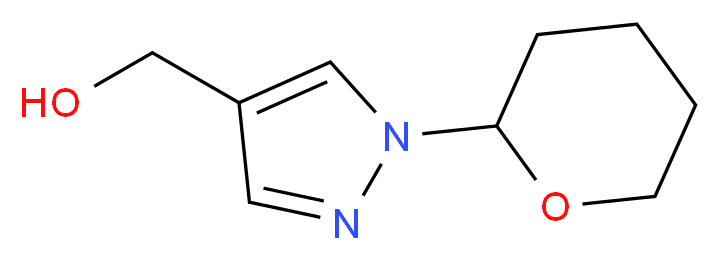 (1-(Tetrahydro-2H-pyran-2-yl)-1H-pyrazol-4-yl)Methanol_分子结构_CAS_1038392-13-0)