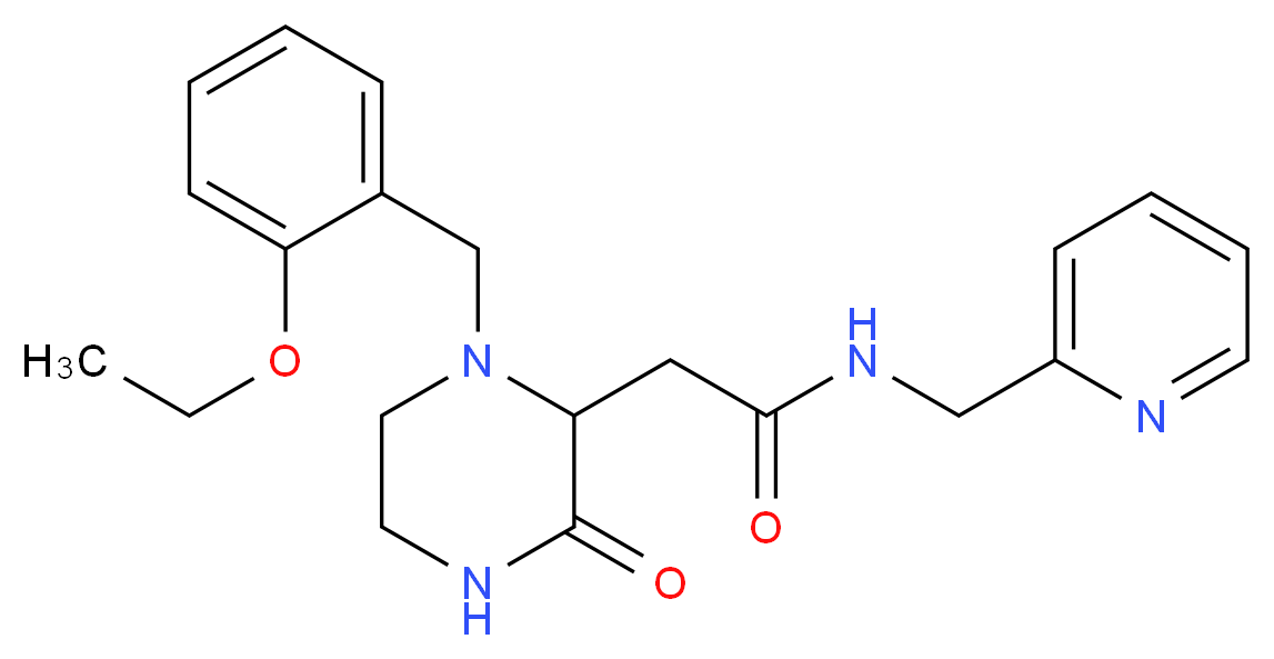 2-[1-(2-ethoxybenzyl)-3-oxo-2-piperazinyl]-N-(2-pyridinylmethyl)acetamide_分子结构_CAS_)