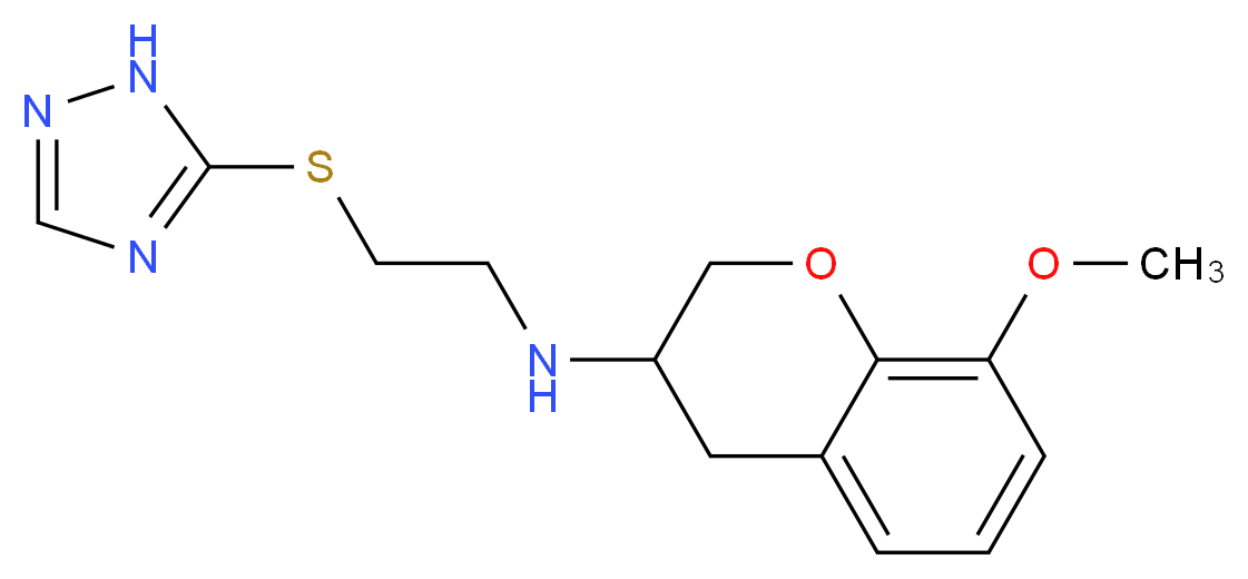 (8-methoxy-3,4-dihydro-2H-chromen-3-yl)[2-(1H-1,2,4-triazol-5-ylthio)ethyl]amine_分子结构_CAS_)