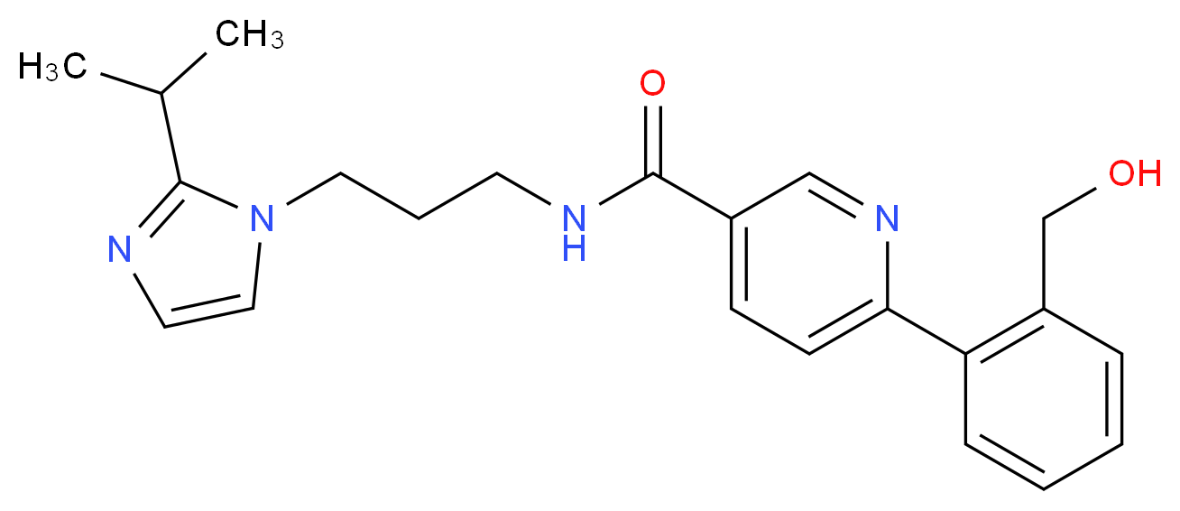 6-[2-(hydroxymethyl)phenyl]-N-[3-(2-isopropyl-1H-imidazol-1-yl)propyl]nicotinamide_分子结构_CAS_)