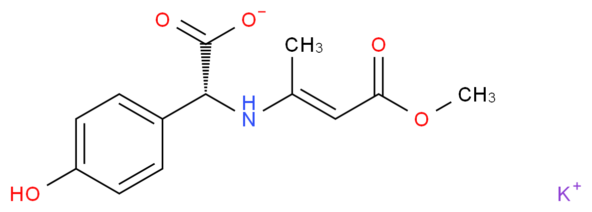 potassium (2R)-2-(4-hydroxyphenyl)-2-{[(2E)-4-methoxy-4-oxobut-2-en-2-yl]amino}acetate_分子结构_CAS_69416-61-1