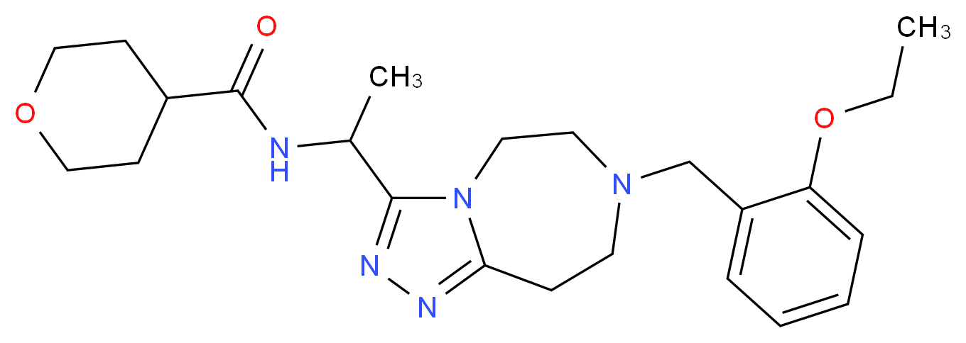 N-{1-[7-(2-ethoxybenzyl)-6,7,8,9-tetrahydro-5H-[1,2,4]triazolo[4,3-d][1,4]diazepin-3-yl]ethyl}tetrahydro-2H-pyran-4-carboxamide_分子结构_CAS_)