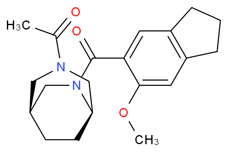 (1S*,5R*)-3-acetyl-6-[(6-methoxy-2,3-dihydro-1H-inden-5-yl)carbonyl]-3,6-diazabicyclo[3.2.2]nonane_分子结构_CAS_)