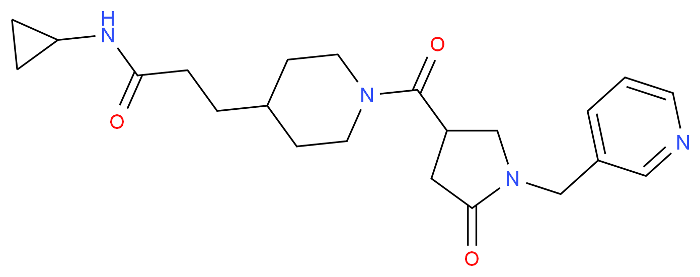 N-cyclopropyl-3-(1-{[5-oxo-1-(3-pyridinylmethyl)-3-pyrrolidinyl]carbonyl}-4-piperidinyl)propanamide_分子结构_CAS_)