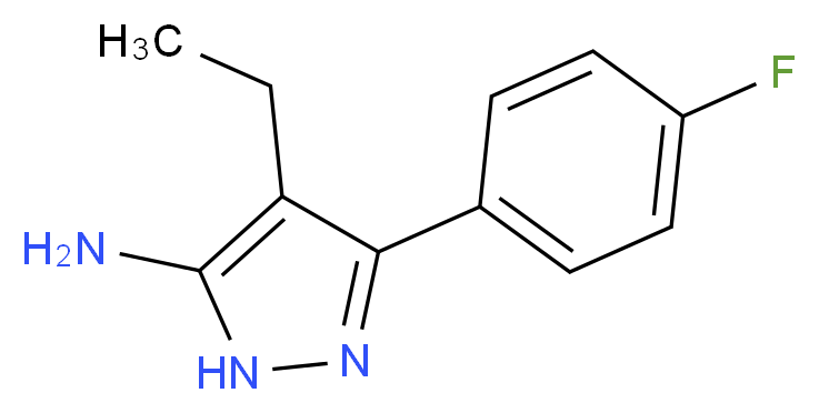 4-Ethyl-5-(4-fluoro-phenyl)-2H-pyrazol-3-ylamine_分子结构_CAS_)