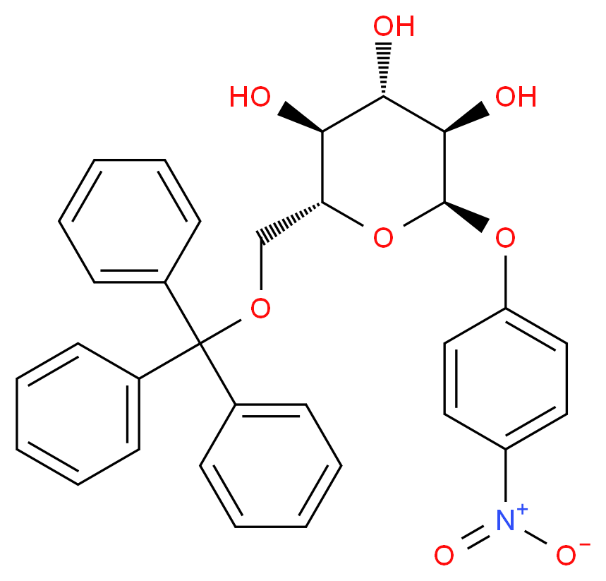 (2R,3R,4S,5S,6R)-2-(4-nitrophenoxy)-6-[(triphenylmethoxy)methyl]oxane-3,4,5-triol_分子结构_CAS_655246-35-8