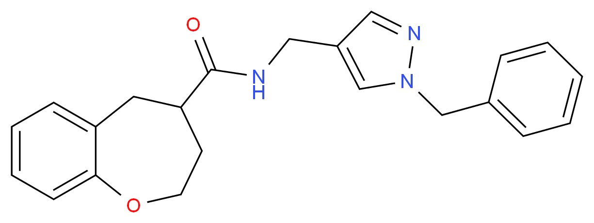 N-[(1-benzyl-1H-pyrazol-4-yl)methyl]-2,3,4,5-tetrahydro-1-benzoxepine-4-carboxamide_分子结构_CAS_)