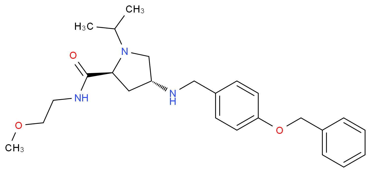 (4R)-4-{[4-(benzyloxy)benzyl]amino}-1-isopropyl-N-(2-methoxyethyl)-L-prolinamide_分子结构_CAS_)