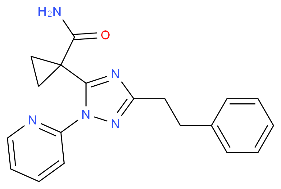 1-[3-(2-phenylethyl)-1-pyridin-2-yl-1H-1,2,4-triazol-5-yl]cyclopropanecarboxamide_分子结构_CAS_)
