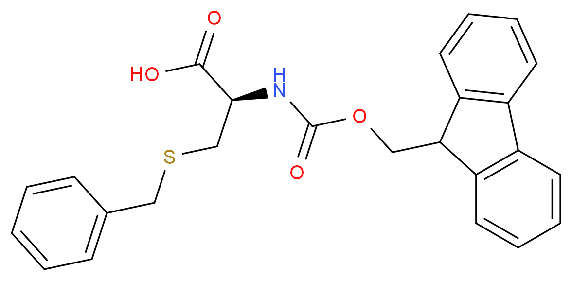(2R)-3-(benzylsulfanyl)-2-{[(9H-fluoren-9-ylmethoxy)carbonyl]amino}propanoic acid_分子结构_CAS_53298-33-2