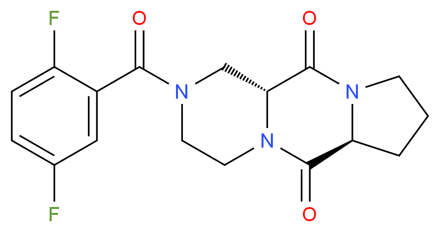 (6aS,11aR)-2-(2,5-difluorobenzoyl)octahydro-6H-pyrazino[1,2-a]pyrrolo[1,2-d]pyrazine-6,11(2H)-dione_分子结构_CAS_)