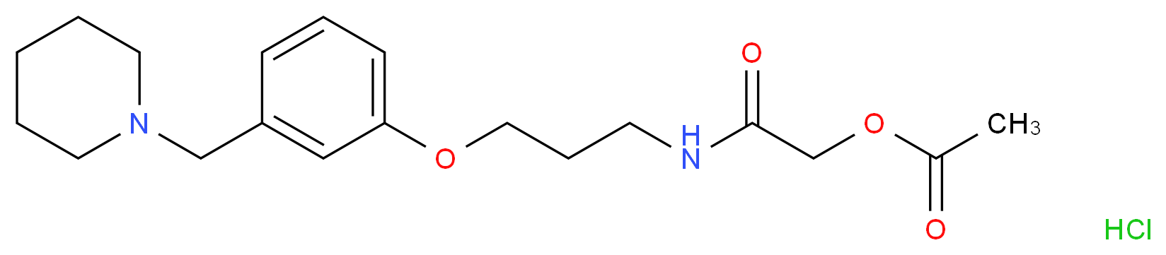 ({3-[3-(piperidin-1-ylmethyl)phenoxy]propyl}carbamoyl)methyl acetate hydrochloride_分子结构_CAS_93793-83-0