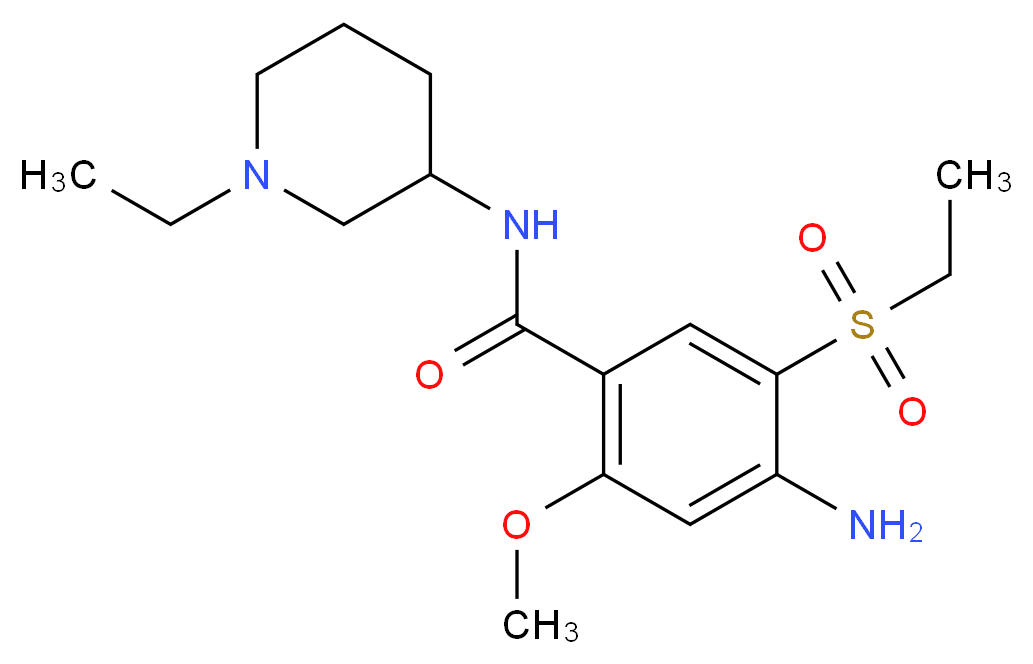 4-amino-5-(ethanesulfonyl)-N-(1-ethylpiperidin-3-yl)-2-methoxybenzamide_分子结构_CAS_148516-68-1