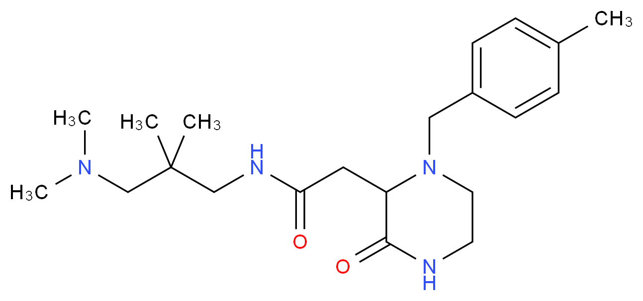 N-[3-(dimethylamino)-2,2-dimethylpropyl]-2-[1-(4-methylbenzyl)-3-oxo-2-piperazinyl]acetamide_分子结构_CAS_)