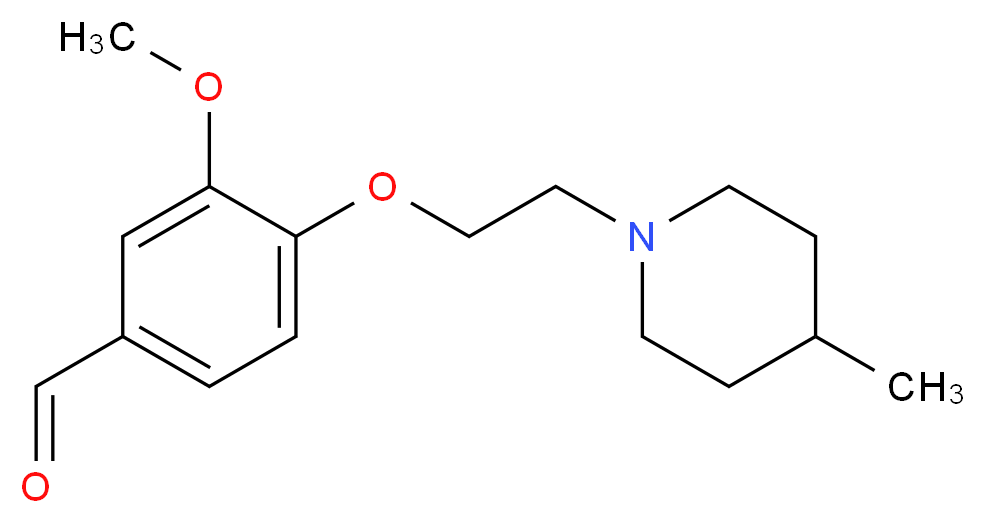 3-Methoxy-4-[2-(4-methyl-piperidin-1-yl)-ethoxy]-benzaldehyde_分子结构_CAS_)