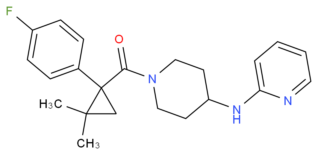 N-(1-{[1-(4-fluorophenyl)-2,2-dimethylcyclopropyl]carbonyl}-4-piperidinyl)-2-pyridinamine_分子结构_CAS_)