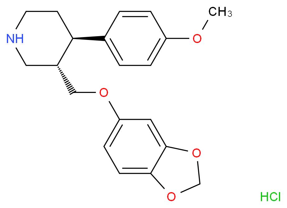 rac-trans-4-Defluoro-4-methoxy Paroxetine Hydrochloride_分子结构_CAS_127017-74-7)