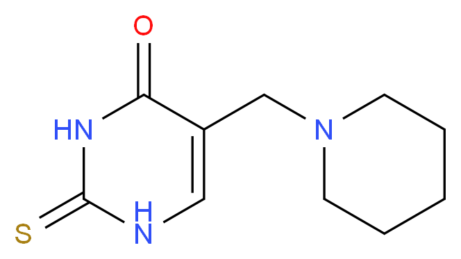5-(piperidin-1-ylmethyl)-2-sulfanylidene-1,2,3,4-tetrahydropyrimidin-4-one_分子结构_CAS_5424-84-0
