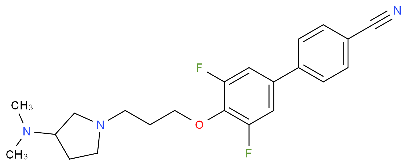 4-(4-{3-[3-(dimethylamino)pyrrolidin-1-yl]propoxy}-3,5-difluorophenyl)benzonitrile_分子结构_CAS_461045-17-0