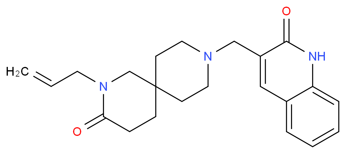 2-allyl-9-[(2-oxo-1,2-dihydroquinolin-3-yl)methyl]-2,9-diazaspiro[5.5]undecan-3-one_分子结构_CAS_)
