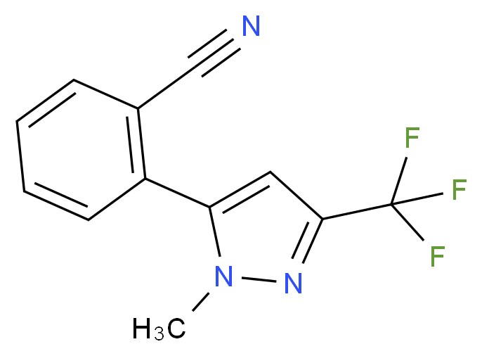 2-[1-Methyl-3-(trifluoromethyl)-1H-pyrazol-5-yl]benzonitrile 97%_分子结构_CAS_910037-17-1)