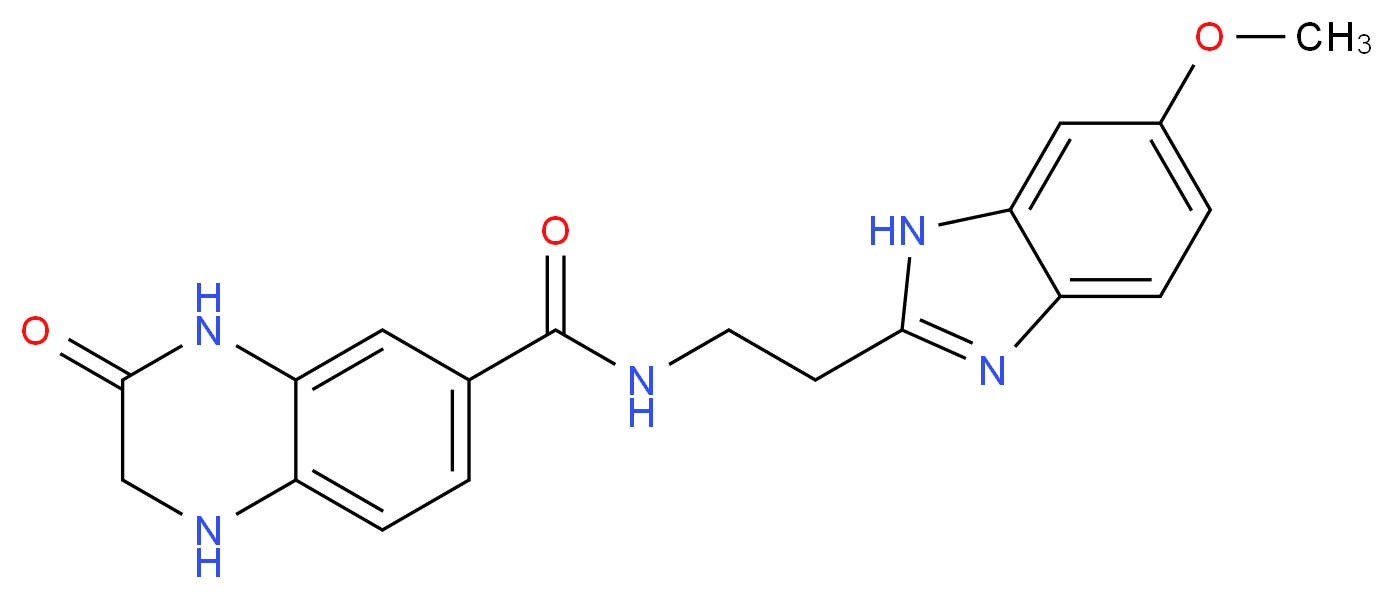 N-[2-(6-methoxy-1H-benzimidazol-2-yl)ethyl]-3-oxo-1,2,3,4-tetrahydroquinoxaline-6-carboxamide_分子结构_CAS_)