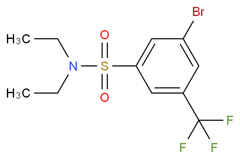 3-bromo-N,N-diethyl-5-(trifluoromethyl)benzene-1-sulfonamide_分子结构_CAS_951885-25-9