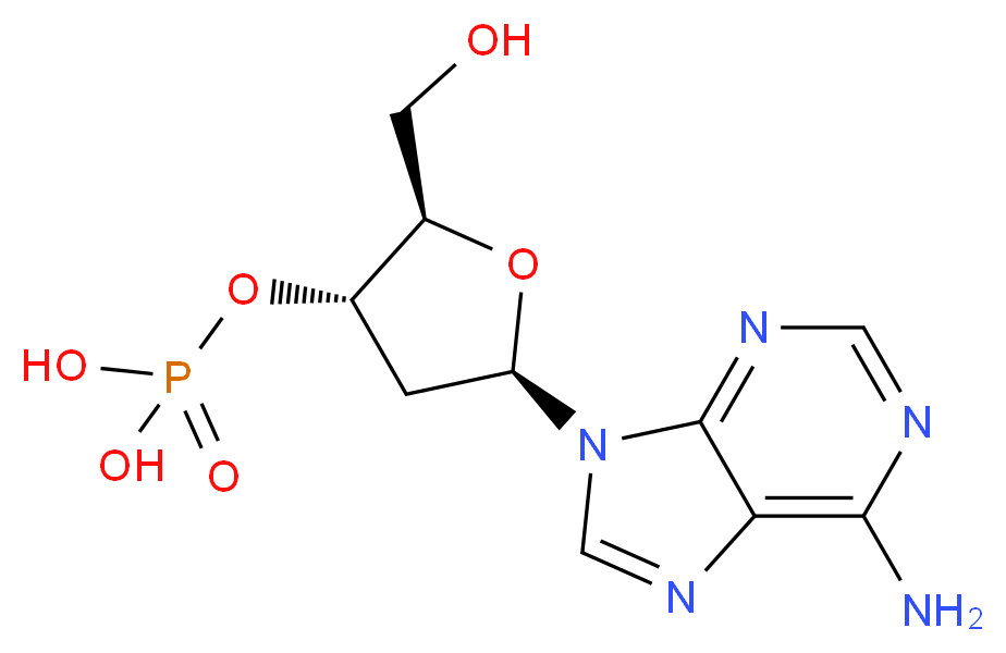 2′-Deoxyadenosine 3′-monophosphate sodium salt_分子结构_CAS_102832-10-0)