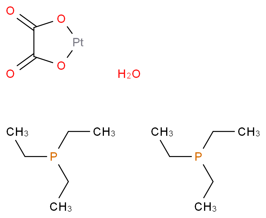 1,3-dioxa-2-platinacyclopentane-4,5-dione bis(triethylphosphane) hydrate_分子结构_CAS_207596-31-4