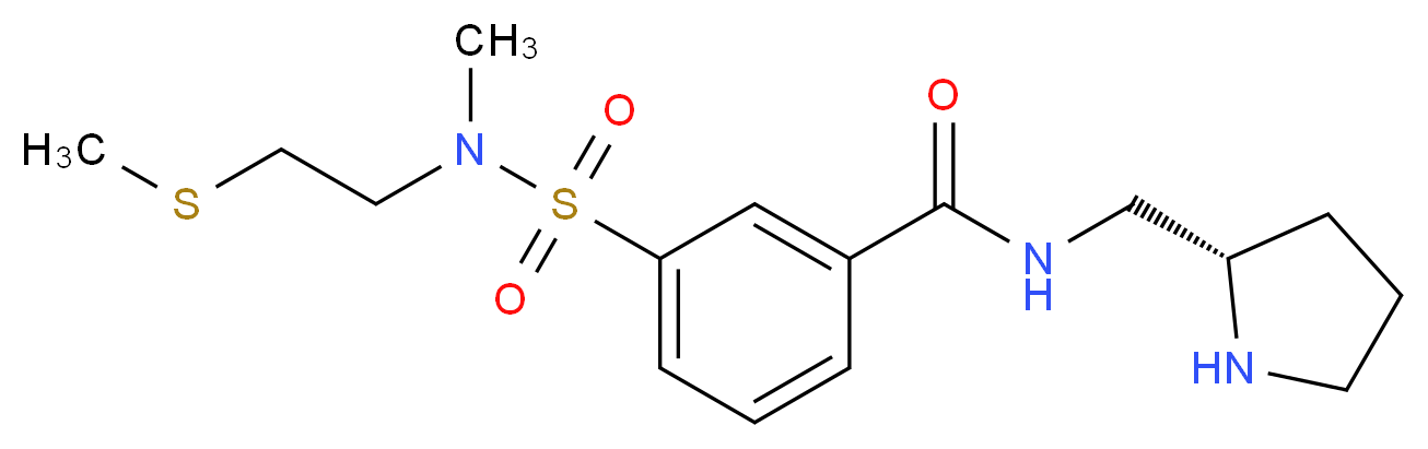 3-({methyl[2-(methylthio)ethyl]amino}sulfonyl)-N-[(2S)-pyrrolidin-2-ylmethyl]benzamide_分子结构_CAS_)