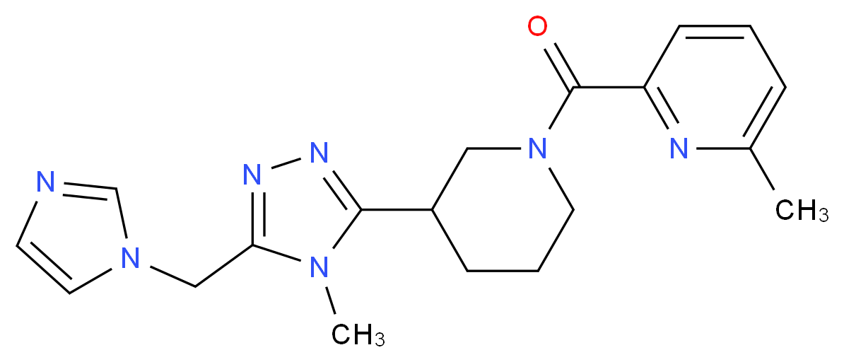 2-({3-[5-(1H-imidazol-1-ylmethyl)-4-methyl-4H-1,2,4-triazol-3-yl]piperidin-1-yl}carbonyl)-6-methylpyridine_分子结构_CAS_)