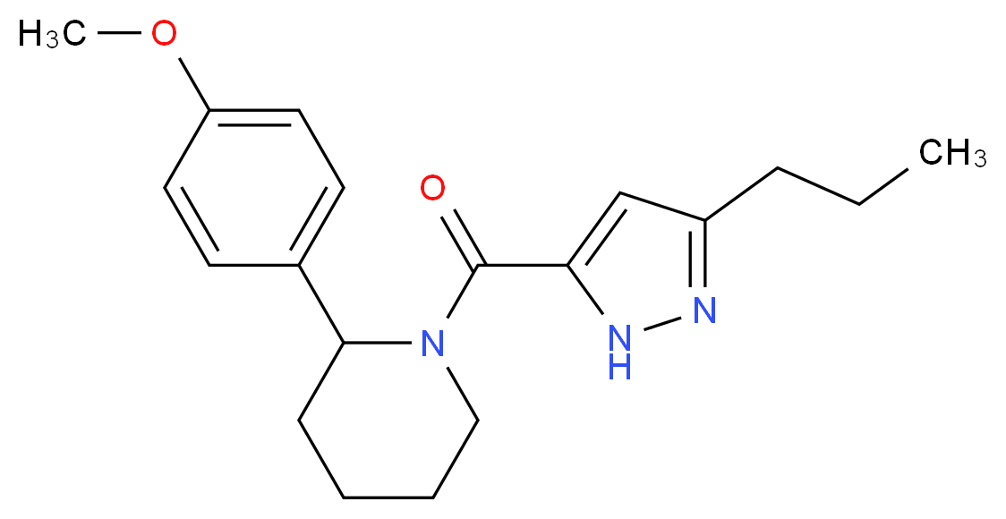 2-(4-methoxyphenyl)-1-[(3-propyl-1H-pyrazol-5-yl)carbonyl]piperidine_分子结构_CAS_)