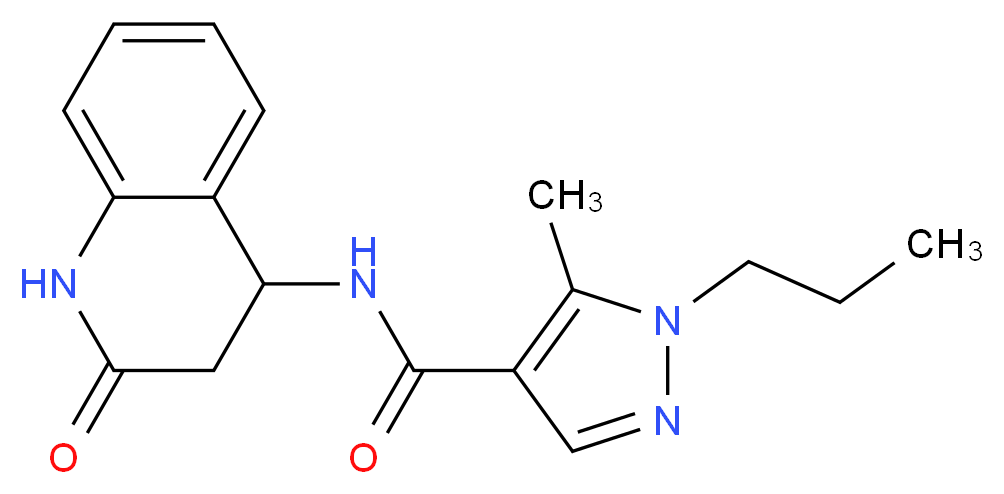 5-methyl-N-(2-oxo-1,2,3,4-tetrahydro-4-quinolinyl)-1-propyl-1H-pyrazole-4-carboxamide_分子结构_CAS_)