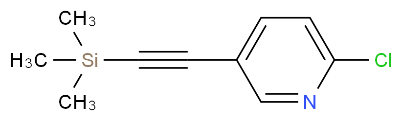 2-Chloro-5-trimethylsilanylethynyl-pyridine_分子结构_CAS_263012-81-3)