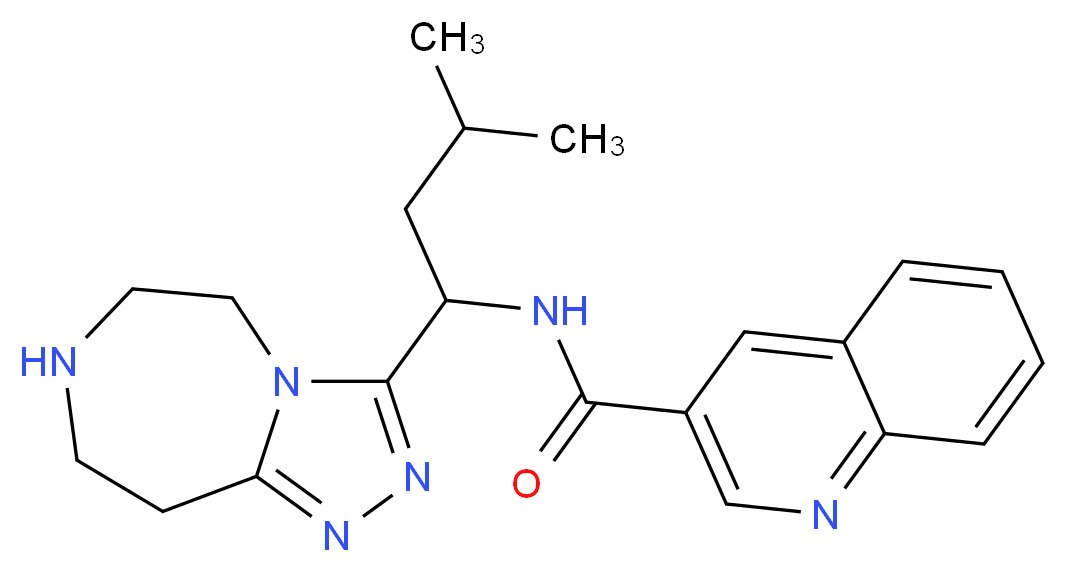 N-[3-methyl-1-(6,7,8,9-tetrahydro-5H-[1,2,4]triazolo[4,3-d][1,4]diazepin-3-yl)butyl]quinoline-3-carboxamide_分子结构_CAS_)