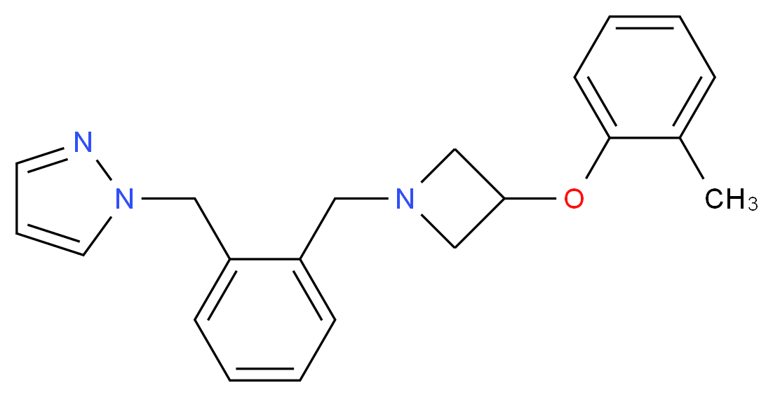 1-(2-{[3-(2-methylphenoxy)-1-azetidinyl]methyl}benzyl)-1H-pyrazole_分子结构_CAS_)