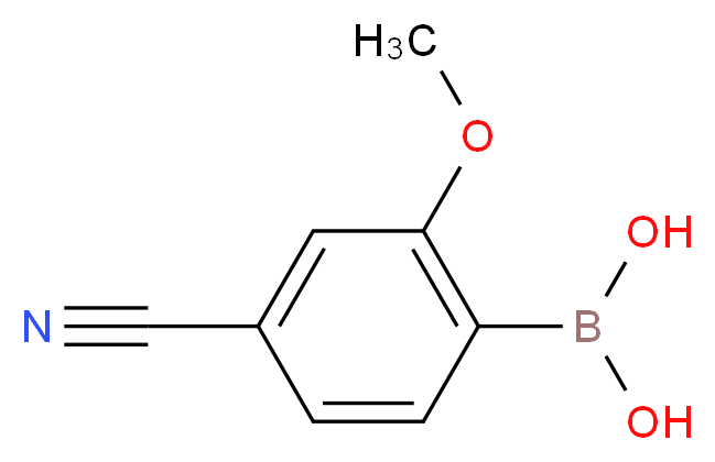 (4-Cyano-2-methoxyphenyl)boronic acid_分子结构_CAS_1256345-67-1)