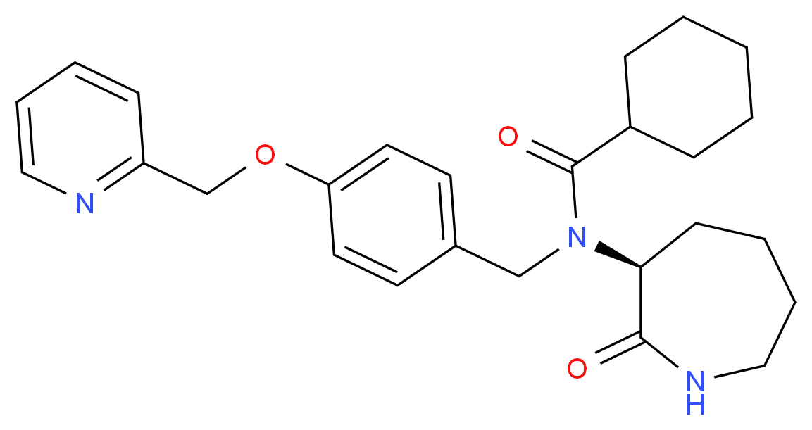 N-[(3S)-2-oxo-3-azepanyl]-N-[4-(2-pyridinylmethoxy)benzyl]cyclohexanecarboxamide_分子结构_CAS_)