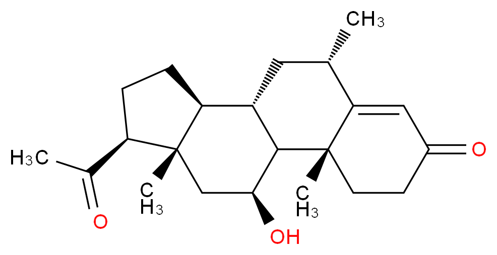 6&alpha;-METHYL-11&beta;-HYDROXYPROGESTERONE_分子结构_CAS_2668-66-8)